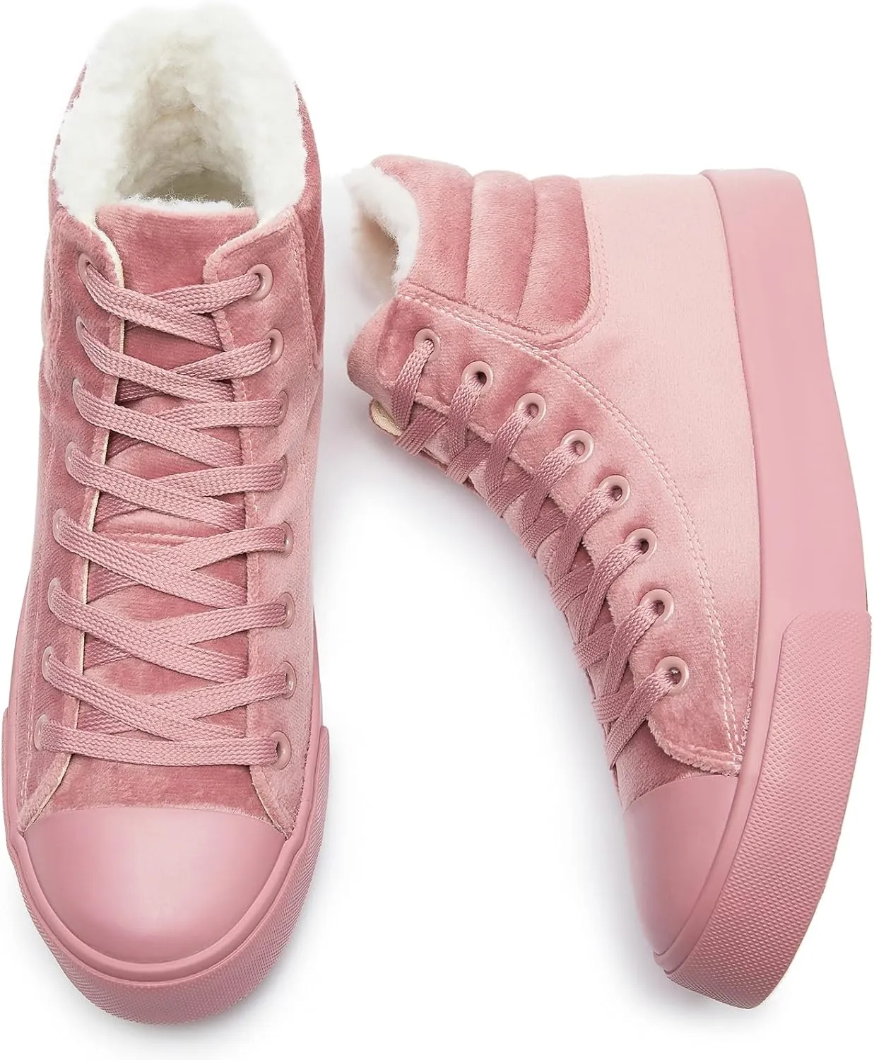 POVOGER High Top Sneakers for Women White Womens High Tops Canvas Shoes Black Fashion Sneakers Casual Lace up Tennis Shoes