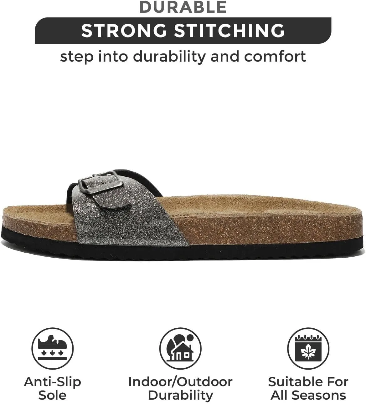 Project Cloud Genuine Leather Womens Sandals - Memory Foam Beach Essentials Womens Slippers - Perfect Summer Sandals for Women 2025 (Bahama)