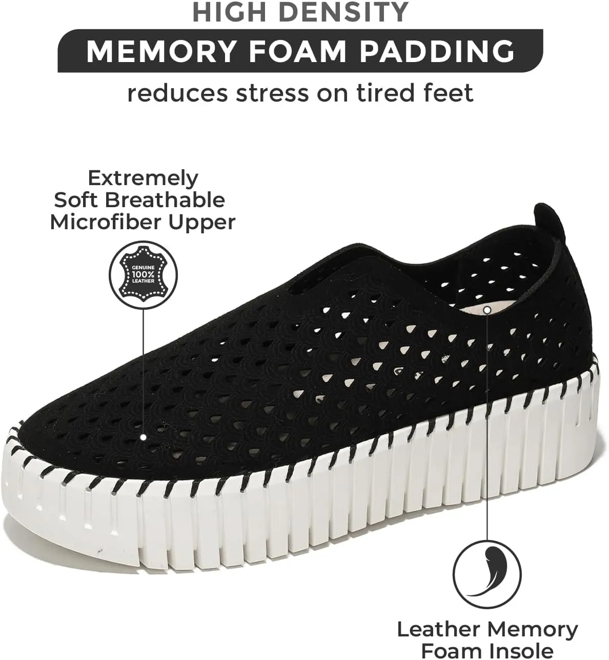 Project Cloud Platform Loafers for Women - Lightweight Spring Shoes for Women - Slip-On Casual Shoes - Non Slip Fashion Sneakers - Leather Insole Womens Footwear (Daffodil)