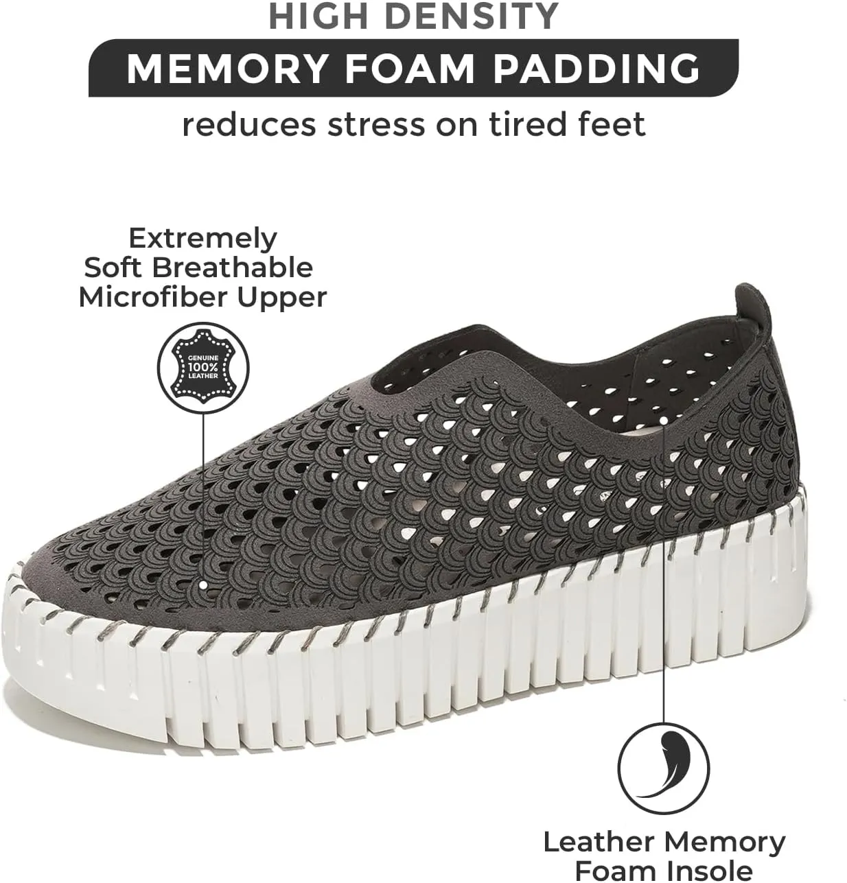 Project Cloud Platform Loafers for Women - Lightweight Spring Shoes for Women - Slip-On Casual Shoes - Non Slip Fashion Sneakers - Leather Insole Womens Footwear (Daffodil)