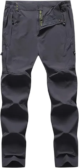 Quick Dry Hiking Cargo Pants Men's Outdoor Casual Workout Strech Breathable Pant with Multi-Pocket (No Belt)