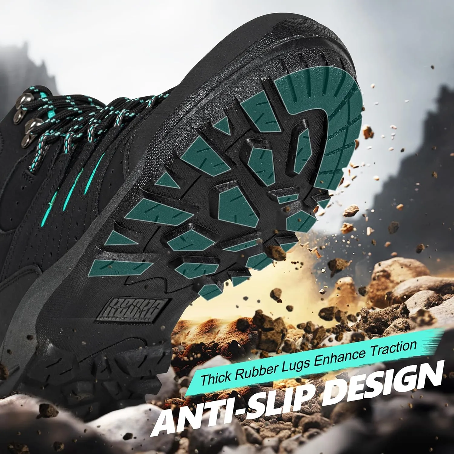 R CORD Hiking Boots Women Waterproof Womens Hiking Boots Comfortable Non-Slip Womens Hiking Shoes Walking Trekking Camping Tennis Sport Sneakers