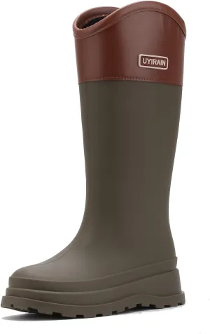 Rain Boots for Women, Anti-Slip Rubber Boots Waterproof Garden Boots Durable Slip Resistant Muck Boots,Tall Water Women Boots Comfort Fishing Boots Knee High Work Boots for Outdoor