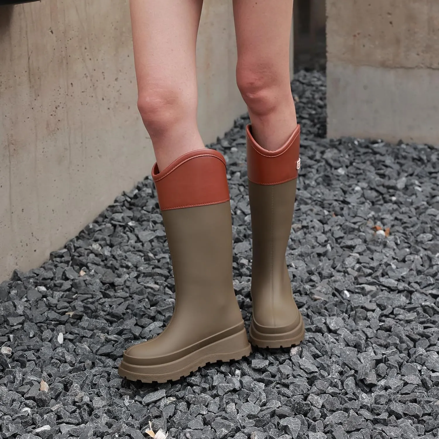 Rain Boots for Women, Anti-Slip Rubber Boots Waterproof Garden Boots Durable Slip Resistant Muck Boots,Tall Water Women Boots Comfort Fishing Boots Knee High Work Boots for Outdoor