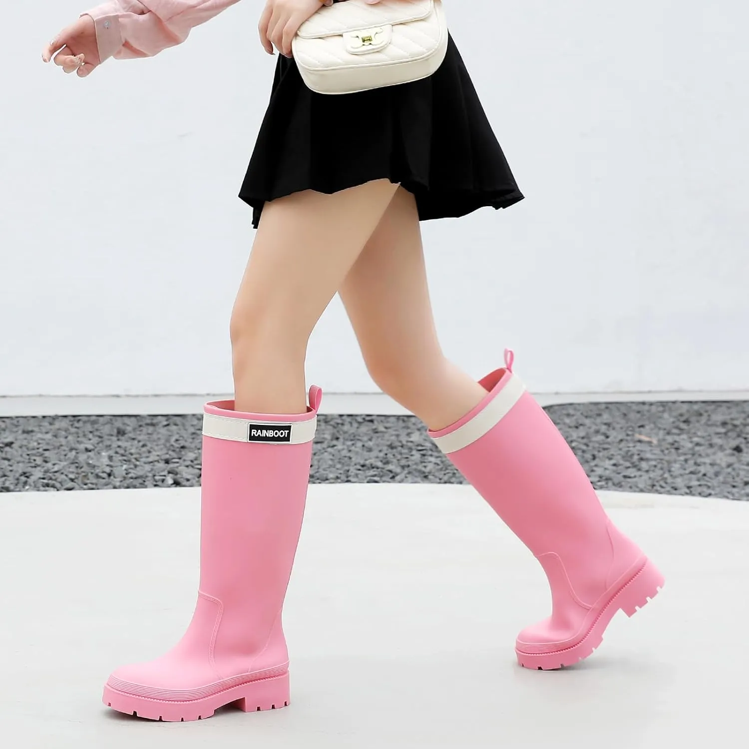 Rain Boots for Women, Waterproof Rubber Garden Boots Durable Slip Resistant Muck Boots,Tall Water Fishing Shoes Comfort Knee High Work for Outdoor