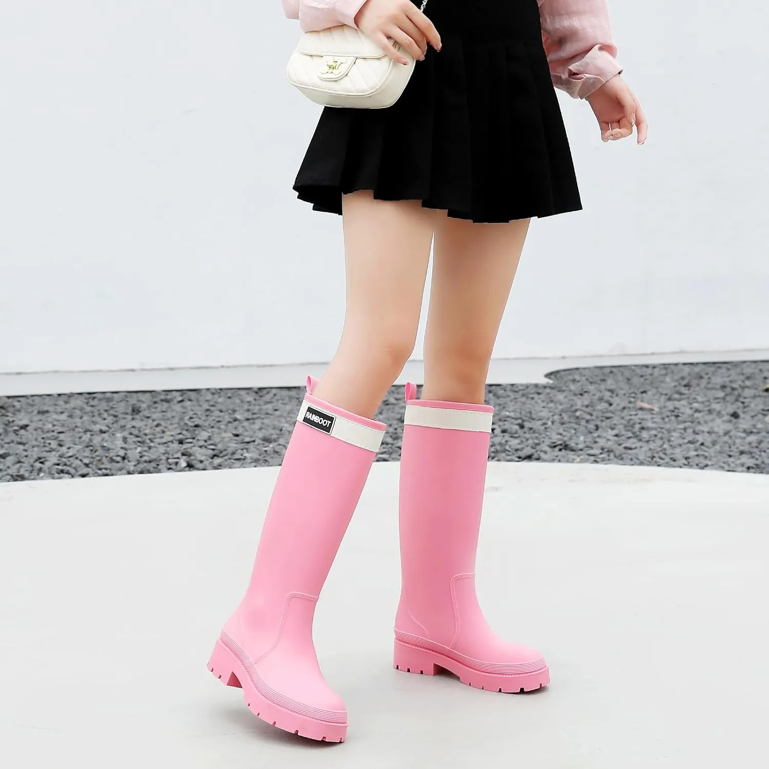 Rain Boots for Women, Waterproof Rubber Garden Boots Durable Slip Resistant Muck Boots,Tall Water Fishing Shoes Comfort Knee High Work for Outdoor
