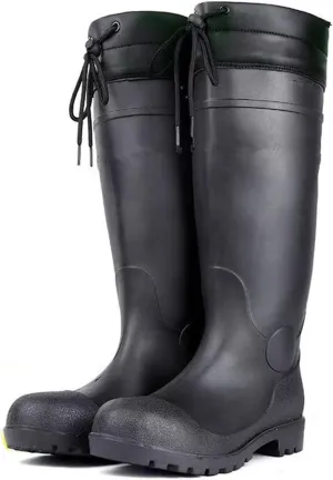 Rain Boots Knee High for Men Waterproof Boot with PVC Rubber Mud Boots Mens, Comfort Lightweight Gardening Fishing Shoes for Yard Farm Outdoor Work
