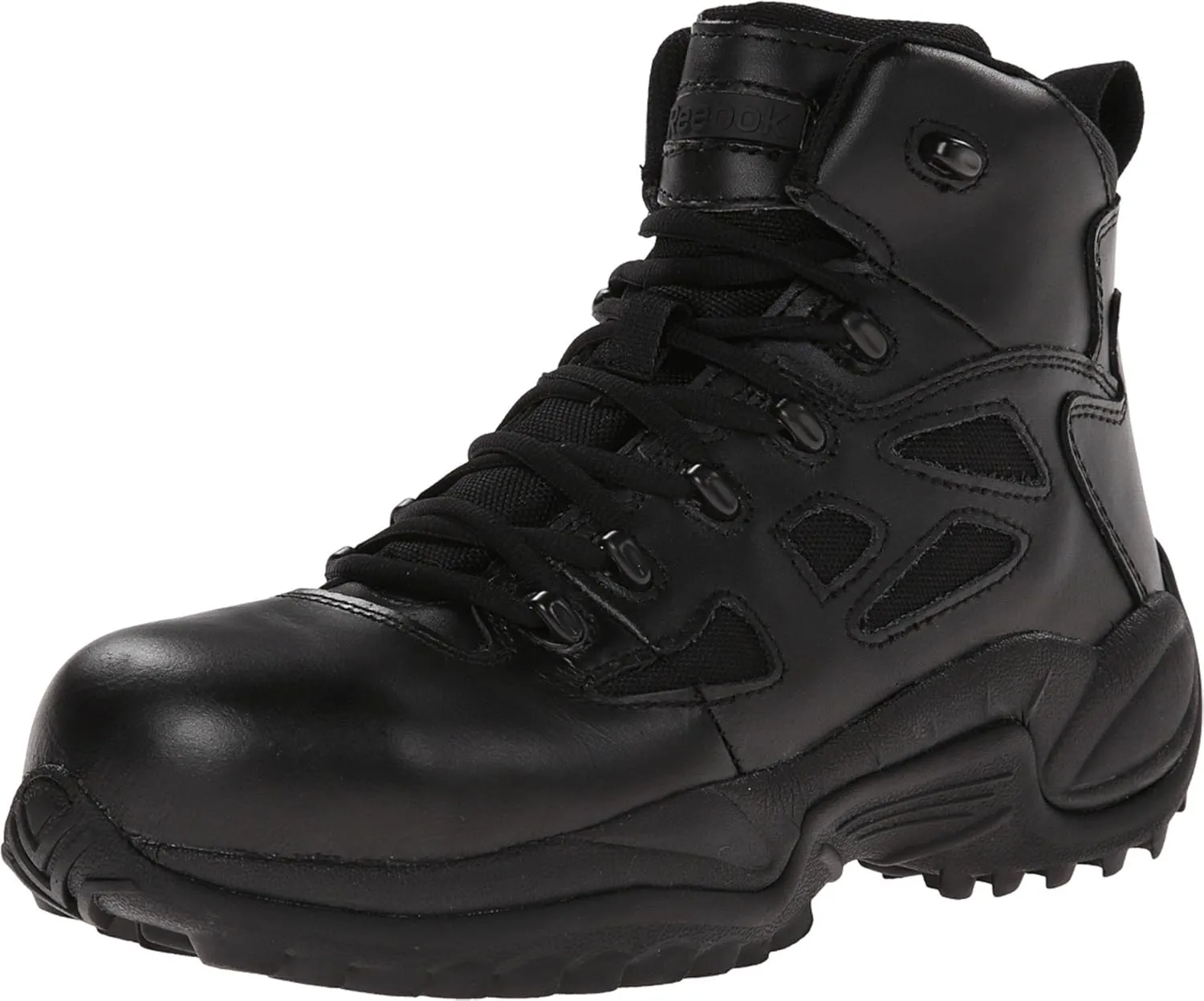 Reebok Work Men's Rapid Response RB Safety Toe 6" Stealth Boot with Side Zipper Military & Tactical