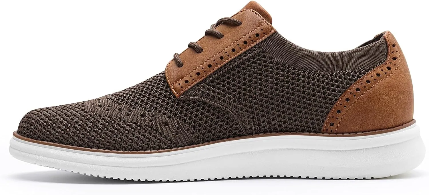 Rihero Men's Fashion Dress Sneakers Business Oxfords Comfortable Casual Walking Shoes Lightweight Mesh Breathable Tennis Shoes