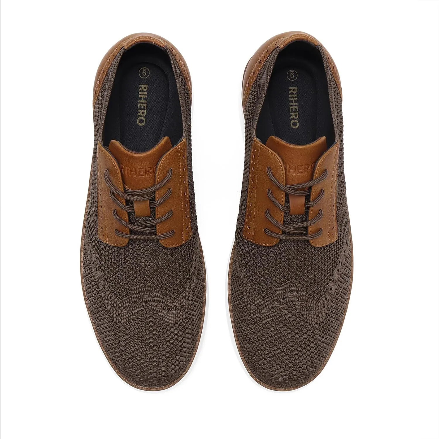 Rihero Men's Fashion Dress Sneakers Business Oxfords Comfortable Casual Walking Shoes Lightweight Mesh Breathable Tennis Shoes