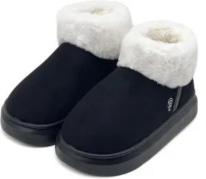 rosyclo Ankle Winter Boots for Women, Suede Faux Fur Furry Lining Warm Women's Snow Mini Boot Lightweight Anti-Slip Fuzzy Classic Memory Foam Comfort Shoes Short Booties for Indoor Outdoor