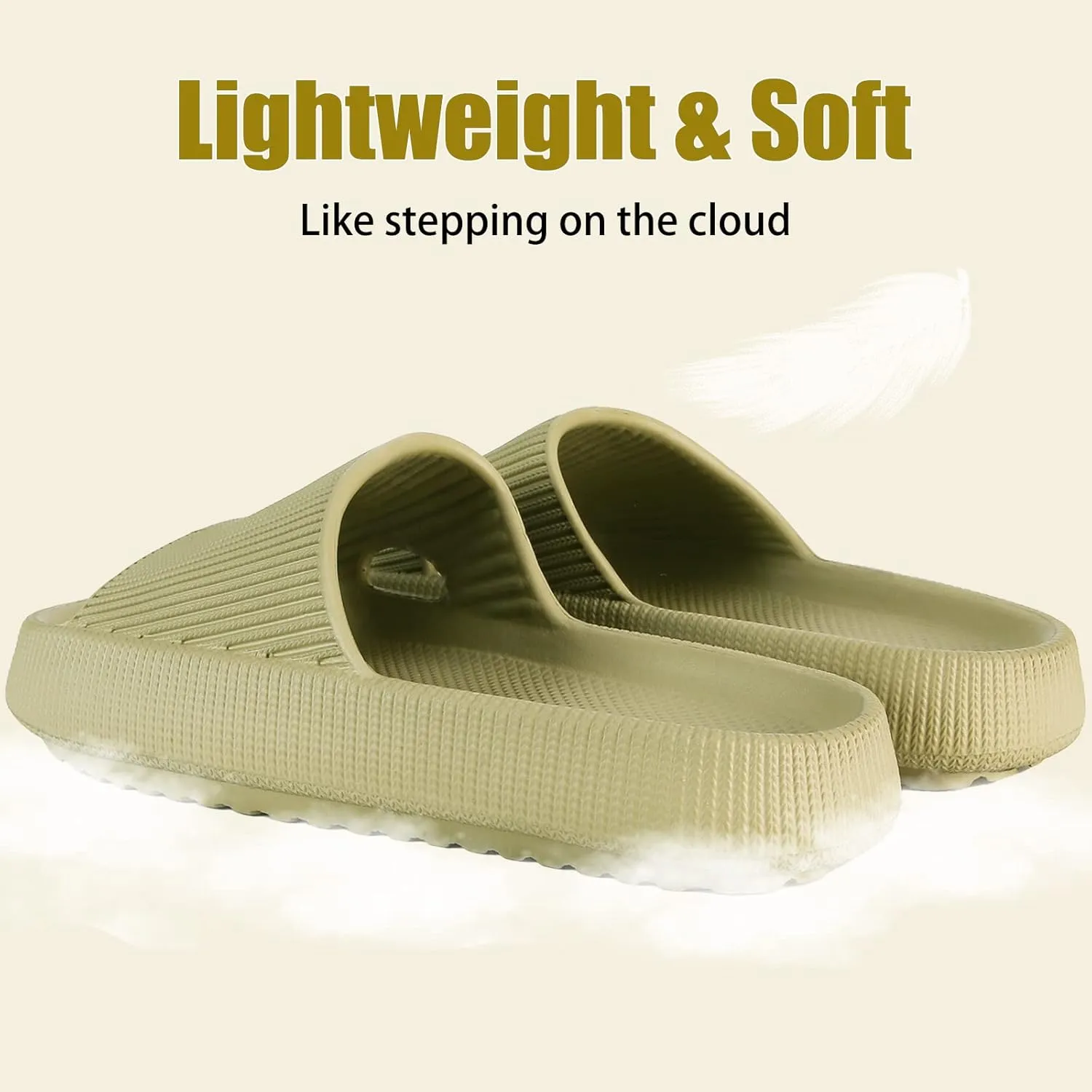 rosyclo Cloud Slippers for Women and Men, Pillow House Slippers Shower Shoes Indoor Slides Bathroom Sandals, Ultimate Comfort, Lightweight, Thick Sole, Non-Slip, Easy to Clean