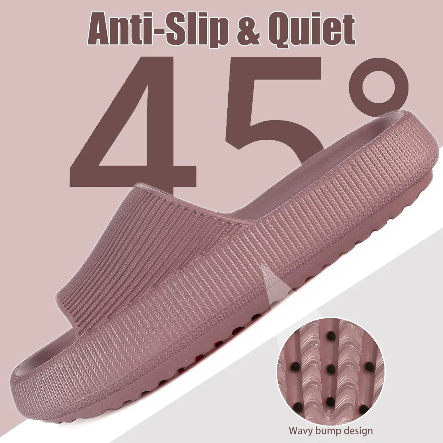 rosyclo Cloud Slippers for Women and Men, Pillow House Slippers Shower Shoes Indoor Slides Bathroom Sandals, Ultimate Comfort, Lightweight, Thick Sole, Non-Slip, Easy to Clean