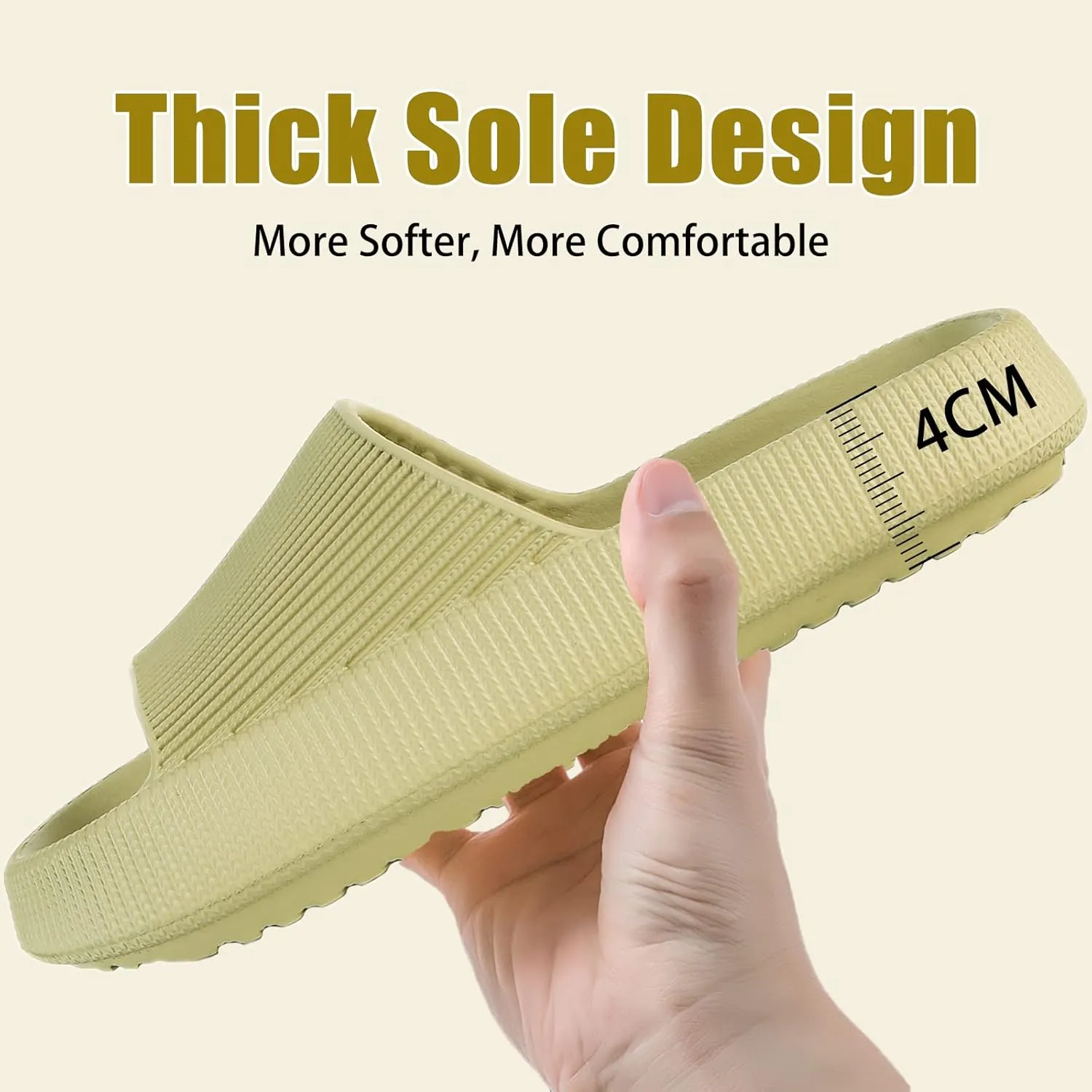 rosyclo Cloud Slippers for Women and Men, Pillow House Slippers Shower Shoes Indoor Slides Bathroom Sandals, Ultimate Comfort, Lightweight, Thick Sole, Non-Slip, Easy to Clean