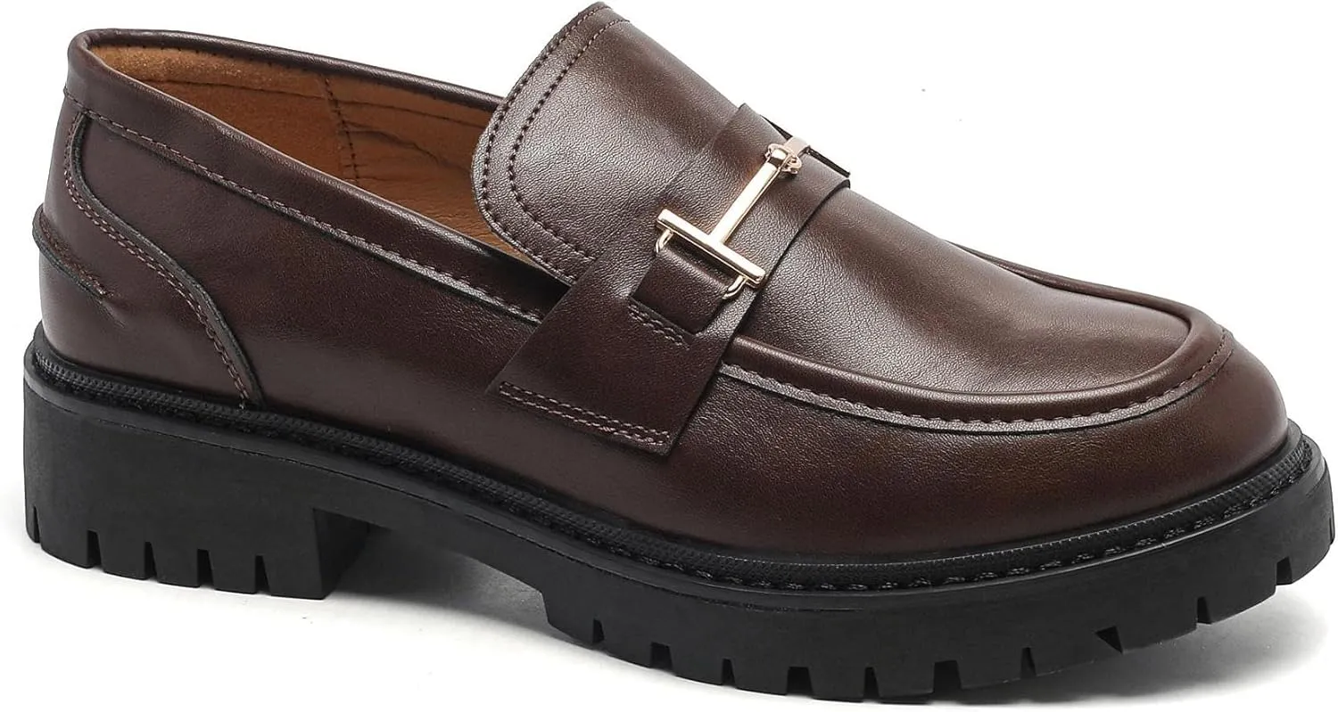 Round Toe Chunky Loafers Women Platform Loafers for Women