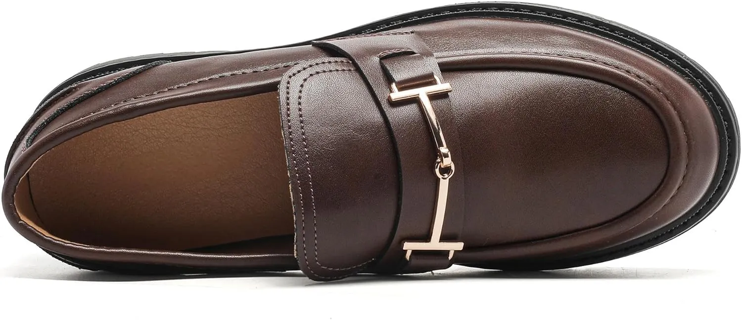 Round Toe Chunky Loafers Women Platform Loafers for Women