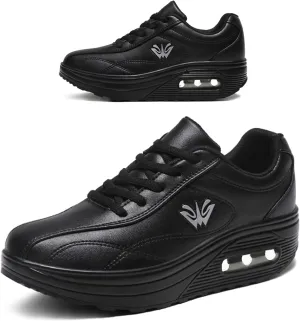 RUIDENG Platform Sneakers for Women Air Cushion | Walking Shoes Women Comfortable All Day | Thick Rocker Bottom