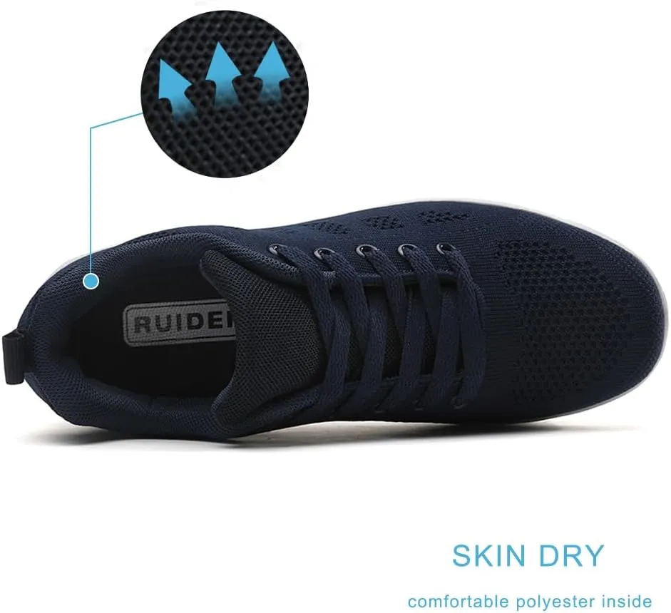 RUIDENG Platform Sneakers for Women Air Cushion | Walking Shoes Women Comfortable All Day | Thick Rocker Bottom