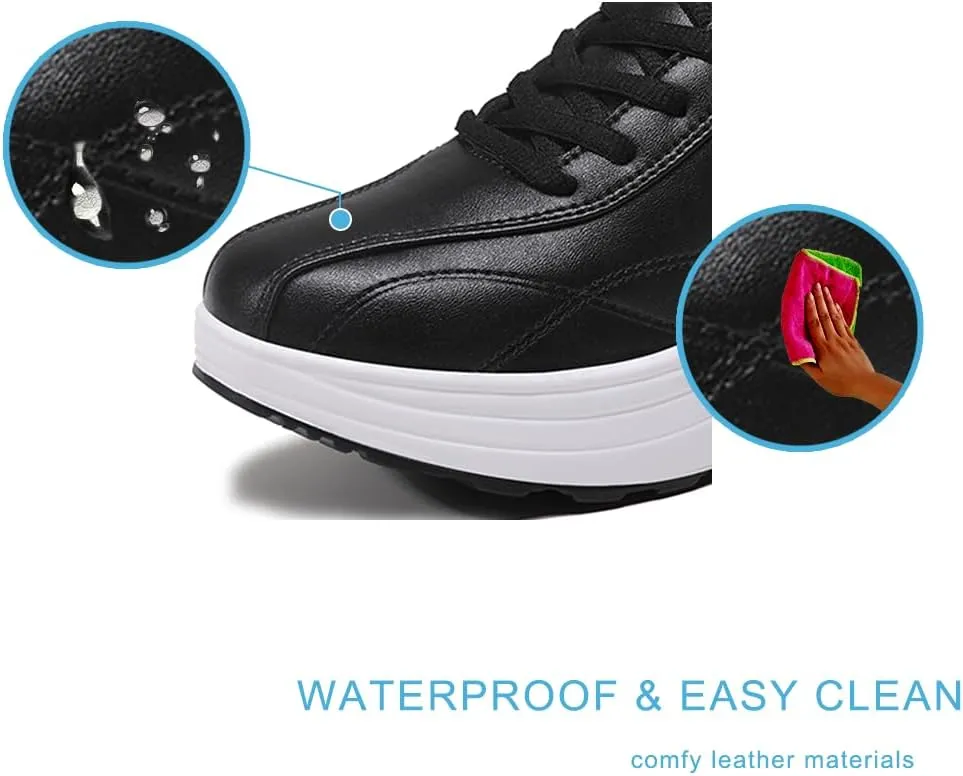 RUIDENG Platform Sneakers for Women Air Cushion | Walking Shoes Women Comfortable All Day | Thick Rocker Bottom