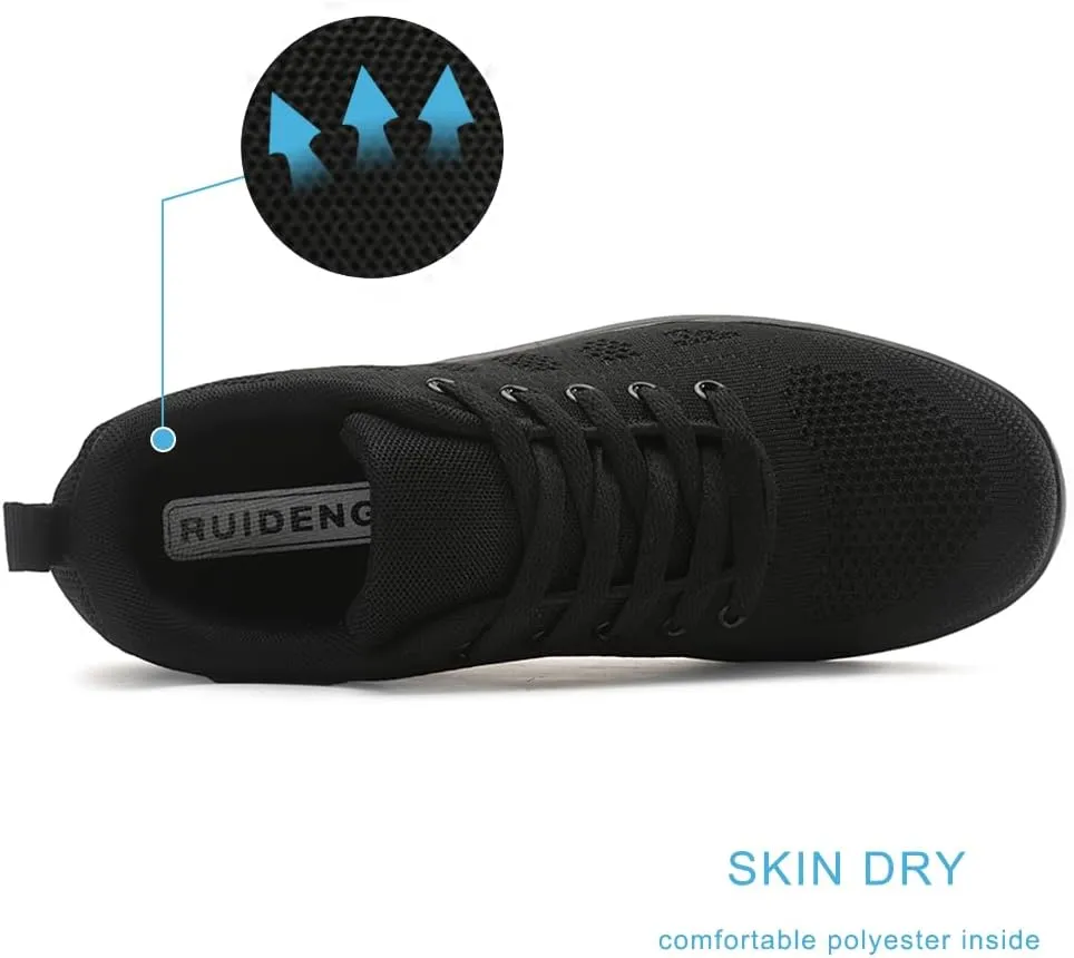 RUIDENG Platform Sneakers for Women Air Cushion | Walking Shoes Women Comfortable All Day | Thick Rocker Bottom