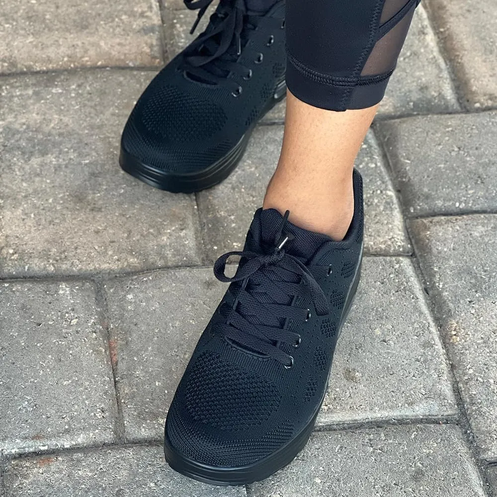 RUIDENG Platform Sneakers for Women Air Cushion | Walking Shoes Women Comfortable All Day | Thick Rocker Bottom