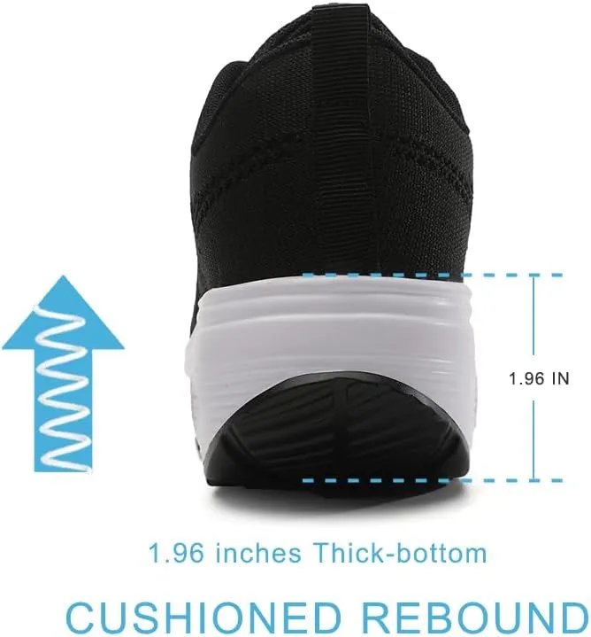 RUIDENG Platform Sneakers for Women Air Cushion | Walking Shoes Women Comfortable All Day | Thick Rocker Bottom