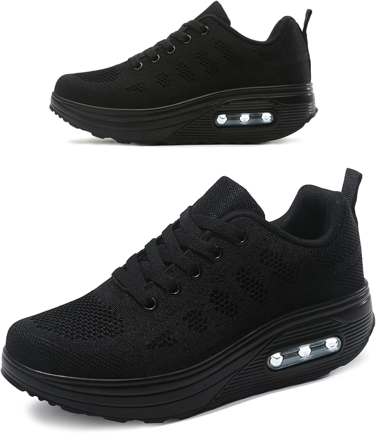 RUIDENG Platform Sneakers for Women Air Cushion | Walking Shoes Women Comfortable All Day | Thick Rocker Bottom