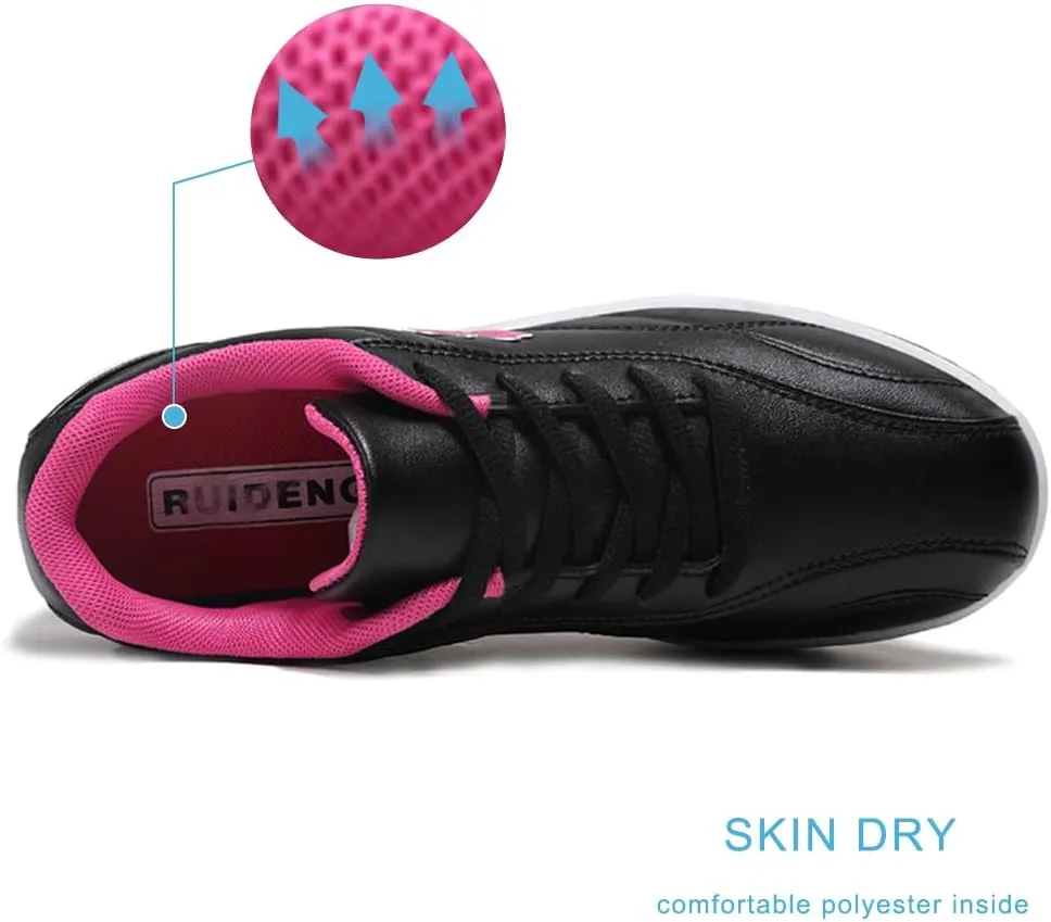 RUIDENG Platform Sneakers for Women Air Cushion | Walking Shoes Women Comfortable All Day | Thick Rocker Bottom