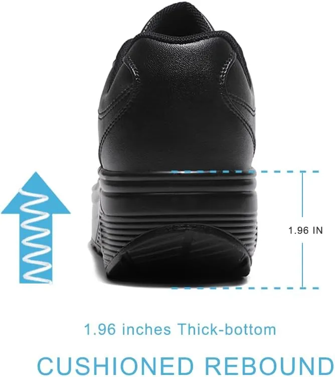 RUIDENG Platform Sneakers for Women Air Cushion | Walking Shoes Women Comfortable All Day | Thick Rocker Bottom