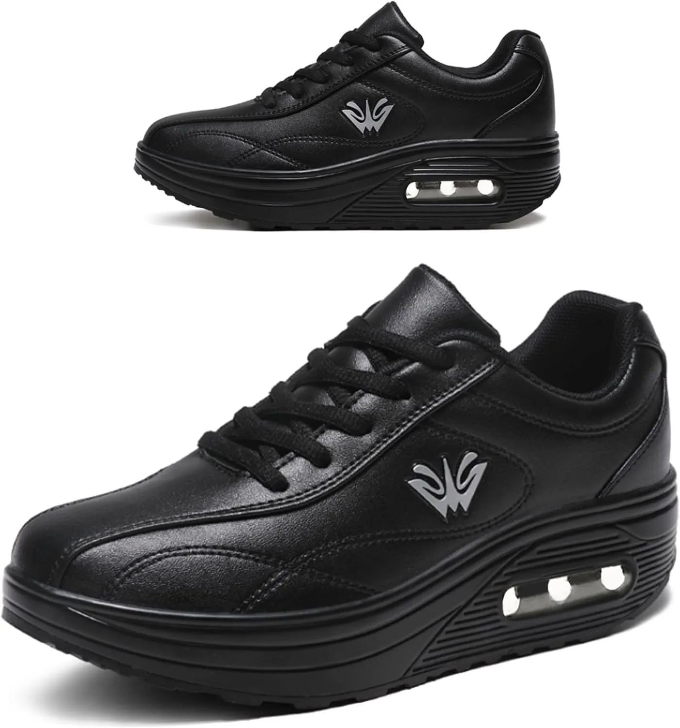 RUIDENG Platform Sneakers for Women Air Cushion | Walking Shoes Women Comfortable All Day | Thick Rocker Bottom