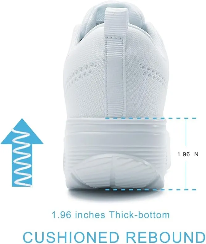 RUIDENG Platform Sneakers for Women Air Cushion | Walking Shoes Women Comfortable All Day | Thick Rocker Bottom