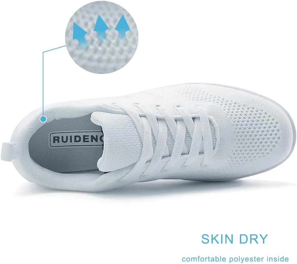RUIDENG Platform Sneakers for Women Air Cushion | Walking Shoes Women Comfortable All Day | Thick Rocker Bottom