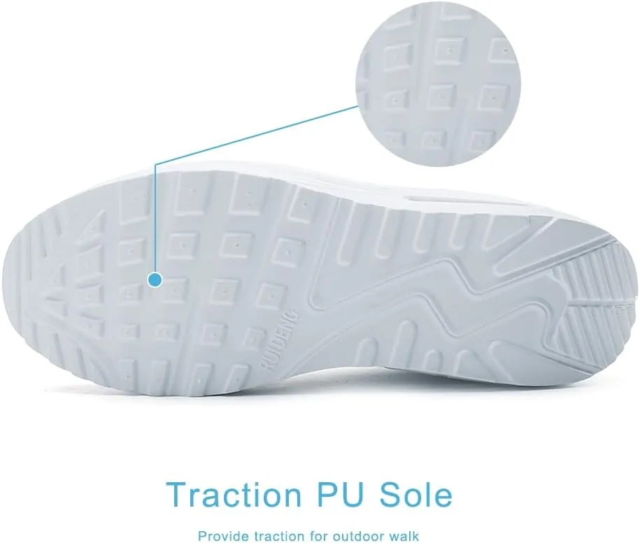 RUIDENG Platform Sneakers for Women Air Cushion | Walking Shoes Women Comfortable All Day | Thick Rocker Bottom