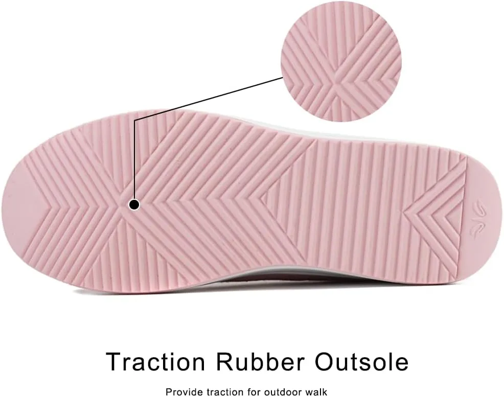 RUIDENG Platform Sneakers for Women Walking All Day | Slip Resistant Work Shoes for Women Comfortable | 2 Inch Thick Wedge Rocker Bottom
