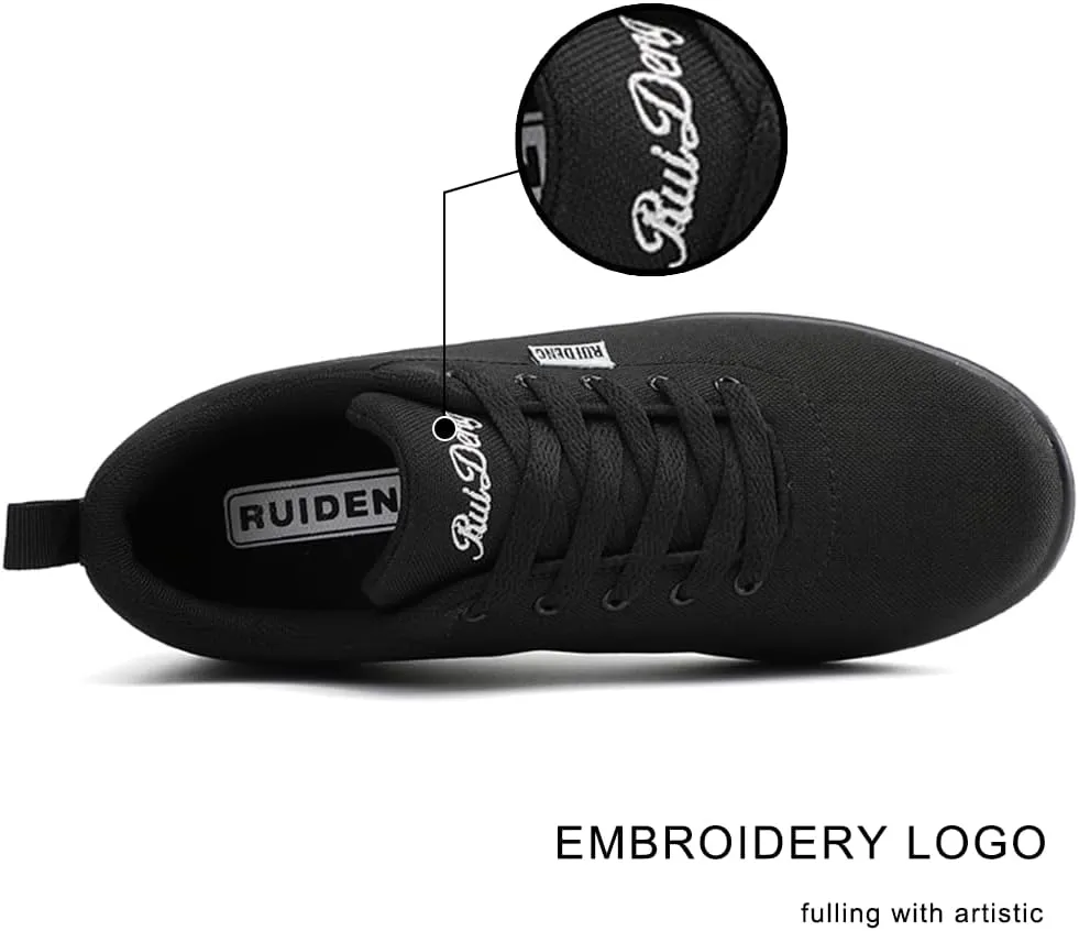RUIDENG Platform Sneakers for Women Walking All Day | Slip Resistant Work Shoes for Women Comfortable | 2 Inch Thick Wedge Rocker Bottom