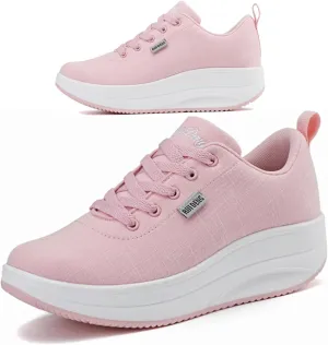 RUIDENG Platform Sneakers for Women Walking All Day | Slip Resistant Work Shoes for Women Comfortable | 2 Inch Thick Wedge Rocker Bottom