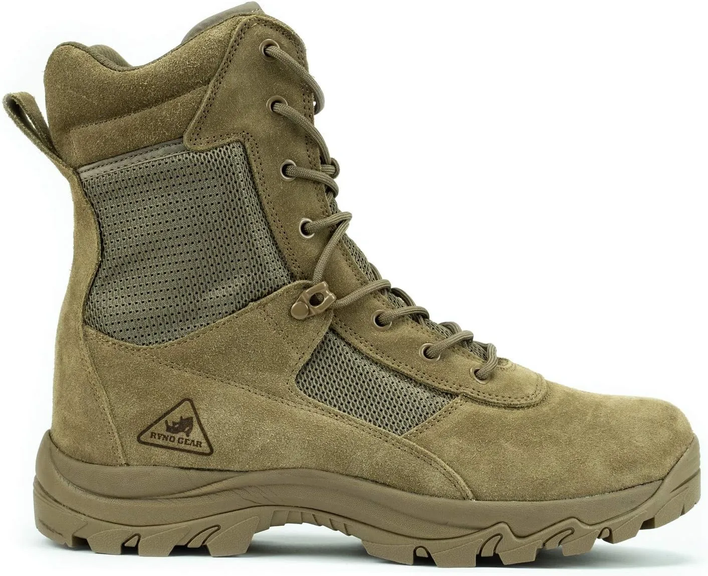 RYNO GEAR Men's Military & Tactical Boots, CoolMax Tactical Combat Military Durable Leather Work Utility Outdoor Hiking Assault Boots (Tan/Coyote/Black)