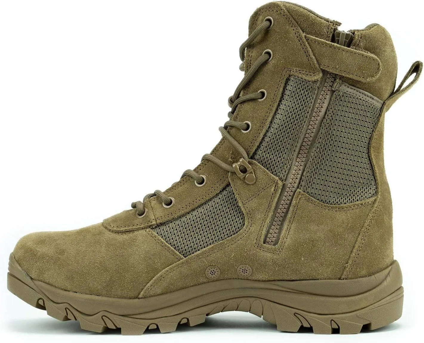RYNO GEAR Men's Military & Tactical Boots, CoolMax Tactical Combat Military Durable Leather Work Utility Outdoor Hiking Assault Boots (Tan/Coyote/Black)