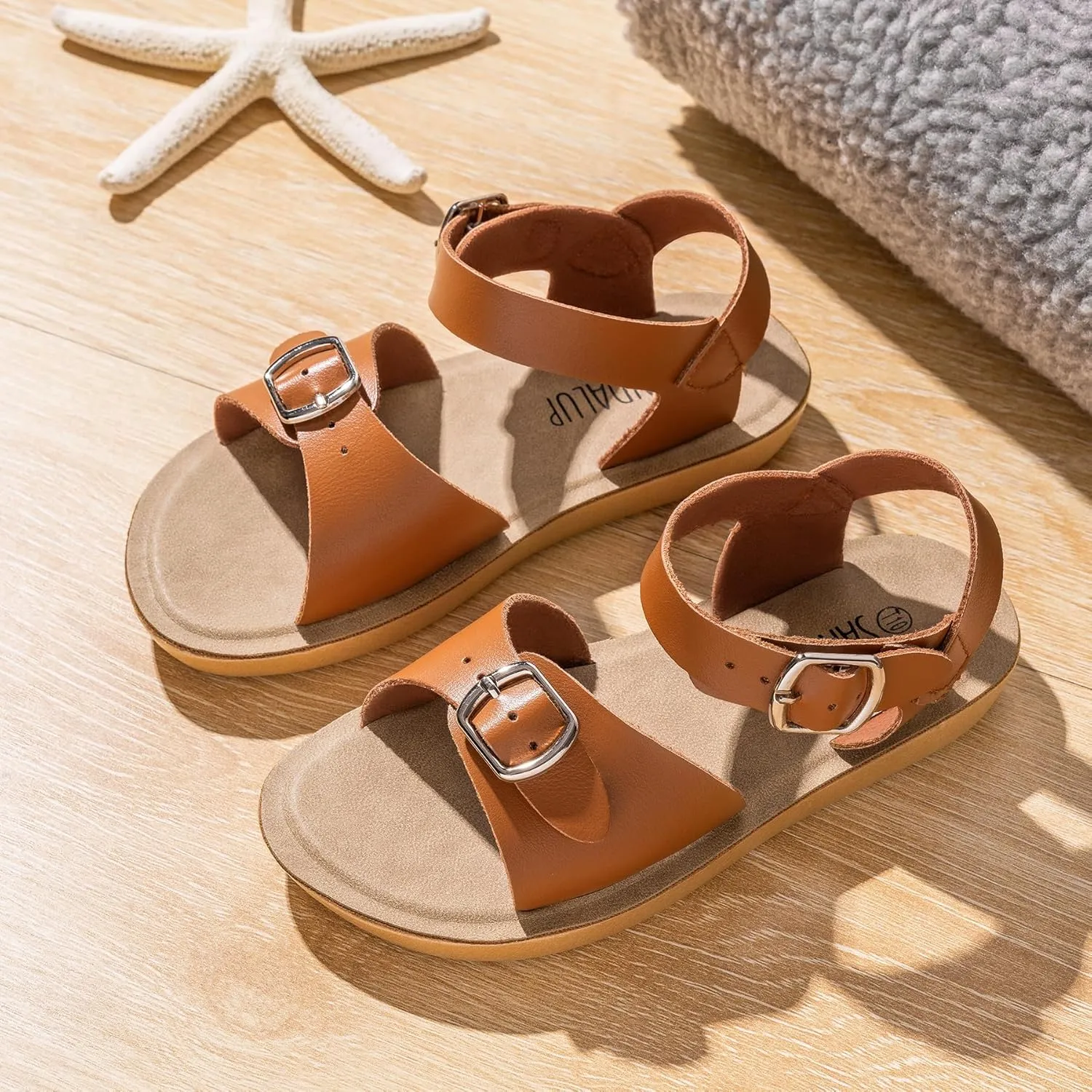 SANDALUP Summer Sandals w Double Buckle for Toddler Girls/Boys