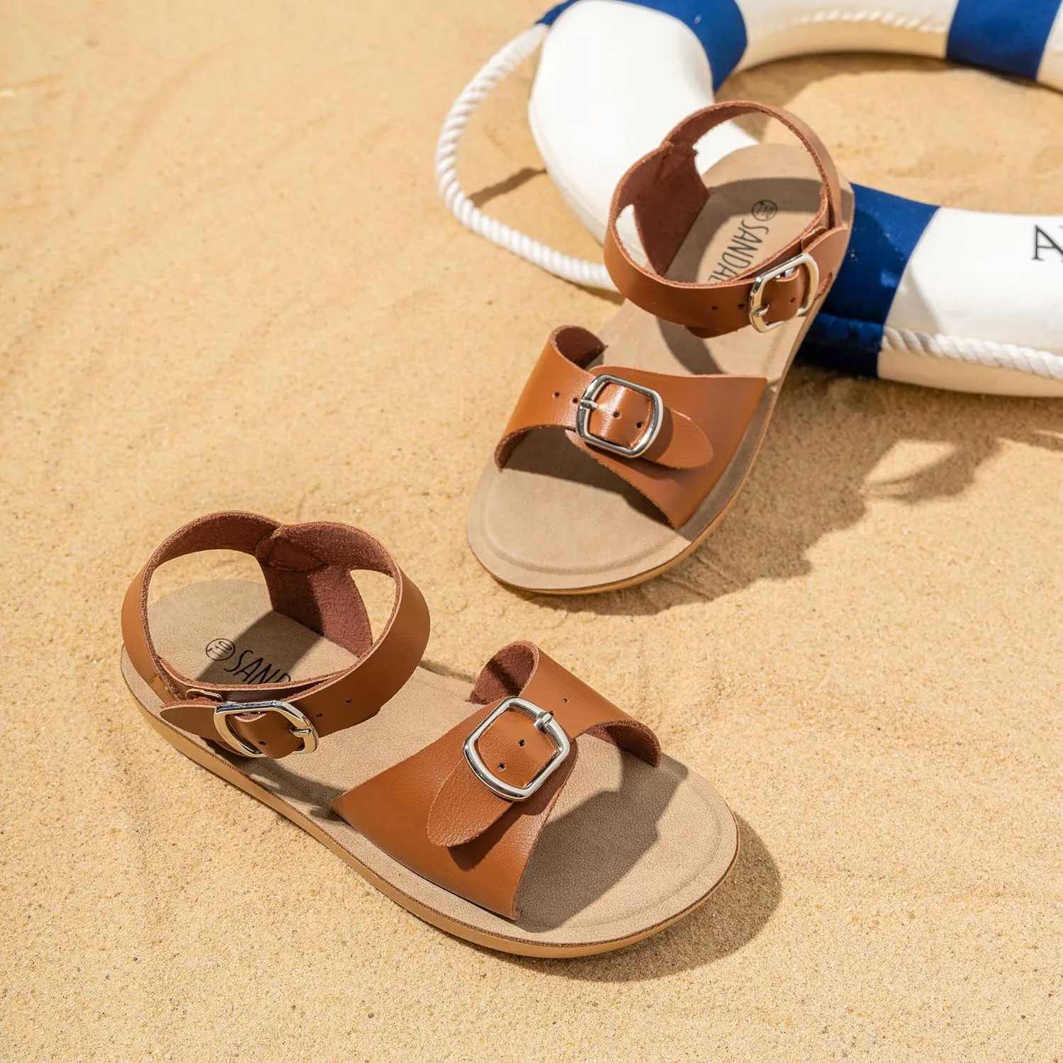 SANDALUP Summer Sandals w Double Buckle for Toddler Girls/Boys