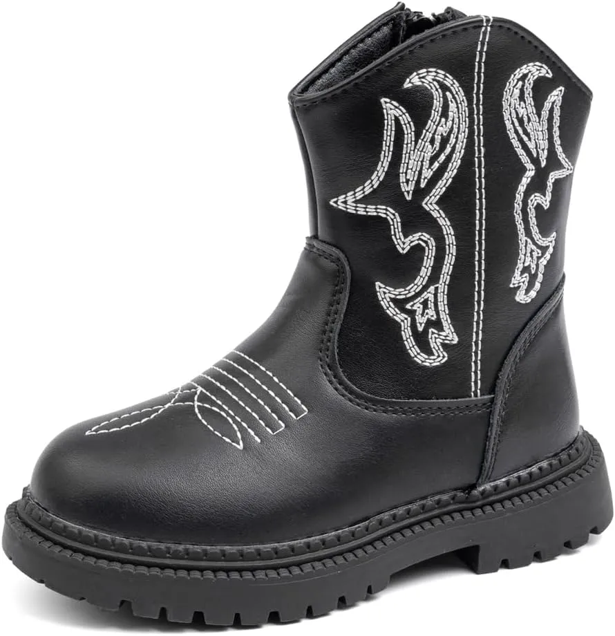 Sawimlgy Toddler Boys Girls Classic Hiking Boots PU Leather Outdoor Four Seasons Ankle Sneaker High Top Durable Rubber Sole Casual Shoes