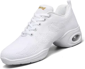 SECHRITE Womens Mens Jazz Dance Sneakers Lace Up Split Sole Dance Shoes