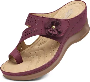 SHIBEVER Women's Wedge Sandals Platform: Comfortable Dressy Summer Casual Slip on - Low Heels Flip Flops Women Sandals
