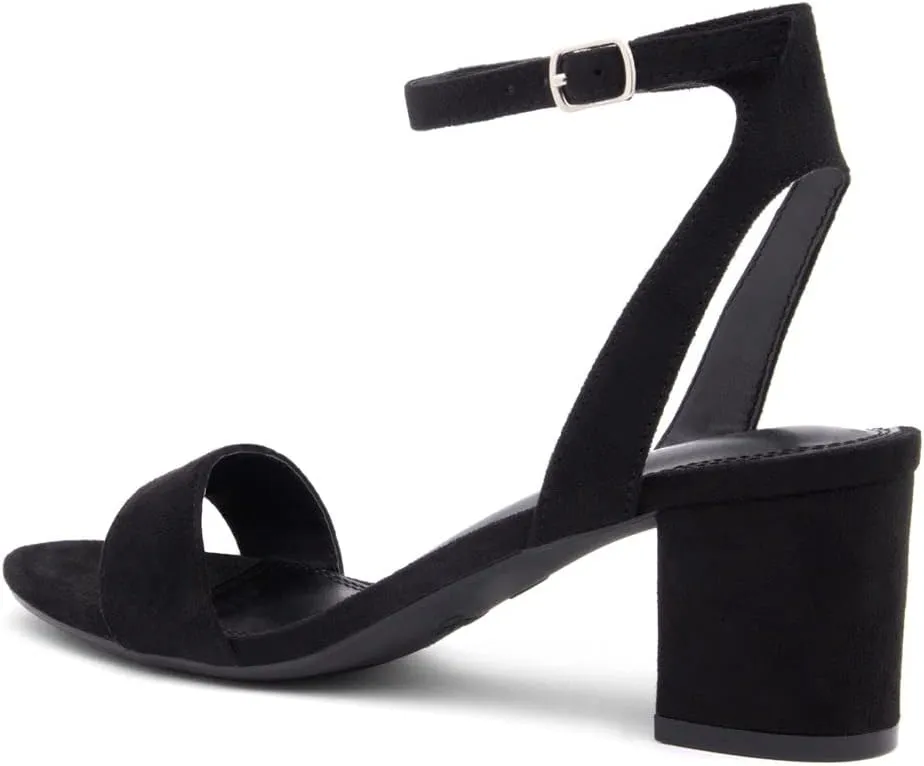 Shoe Land Women's Low Heels – 2.75 Inch Chunky Block Heeled Sandals | Clear Sandals, Open Toe Dressy Short Heels with Ankle Strap for Wedding, Prom & Party