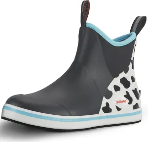 Showave Women's Deck Boots Waterproof Ankle Rain Footwear Non-Slip Rubber Boots for Boating Fishing Gardening Farming