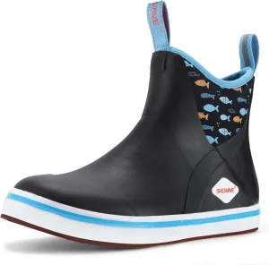 Showave Women's Deck Boots Waterproof Ankle Rain Footwear Non-Slip Rubber Boots for Boating Fishing Gardening Farming