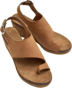 Slingback Buckle Open Toe Sandals for Women Casual Dressy Clip-Toe Platform Wedge Sandales for Summer Footwear