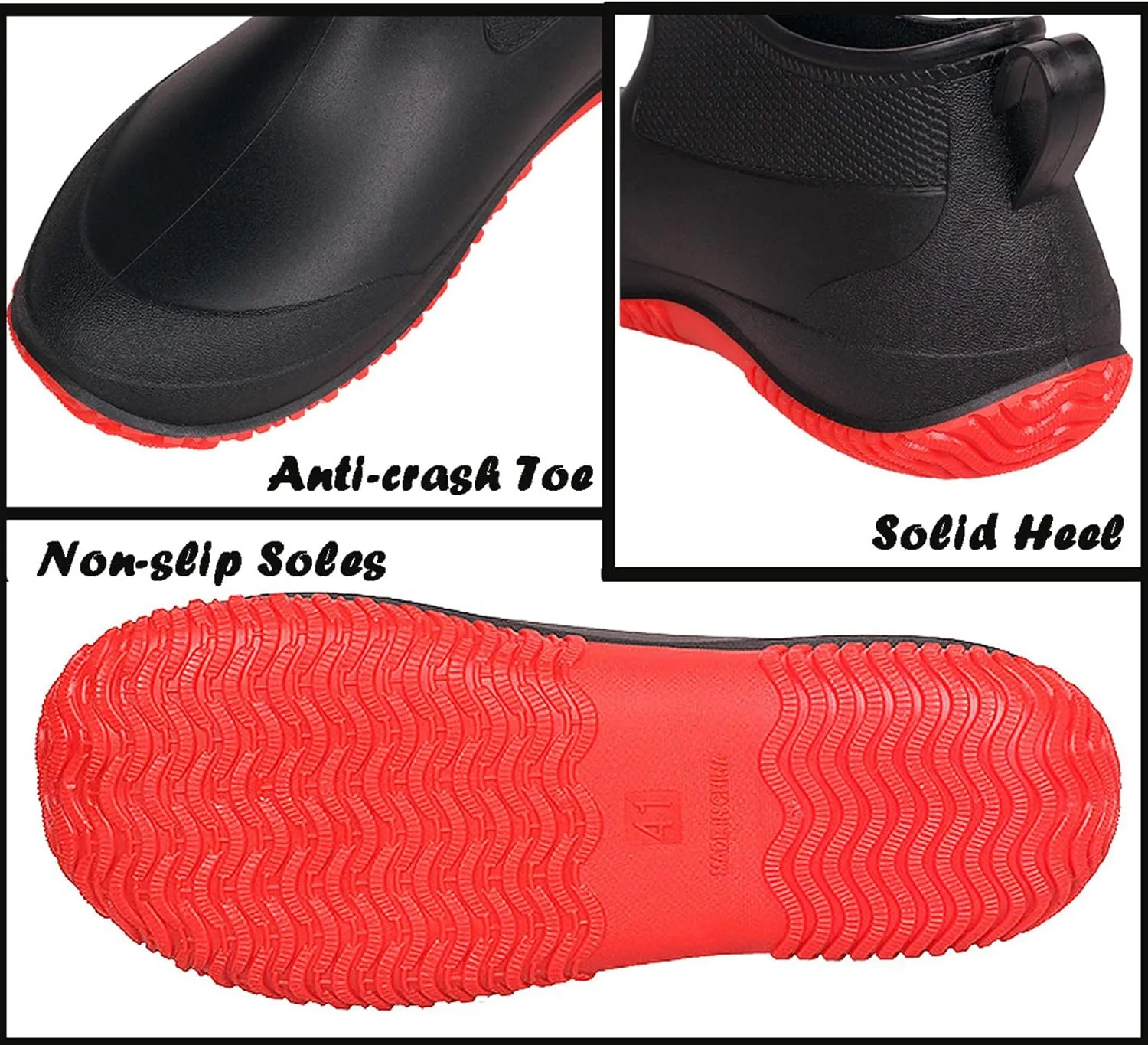 SMajong Rain Boots for Women Waterproof Garden Shoes Men Anti Slip Rubber Ankle Boots Car Wash Shoes Women's Rain Footwear