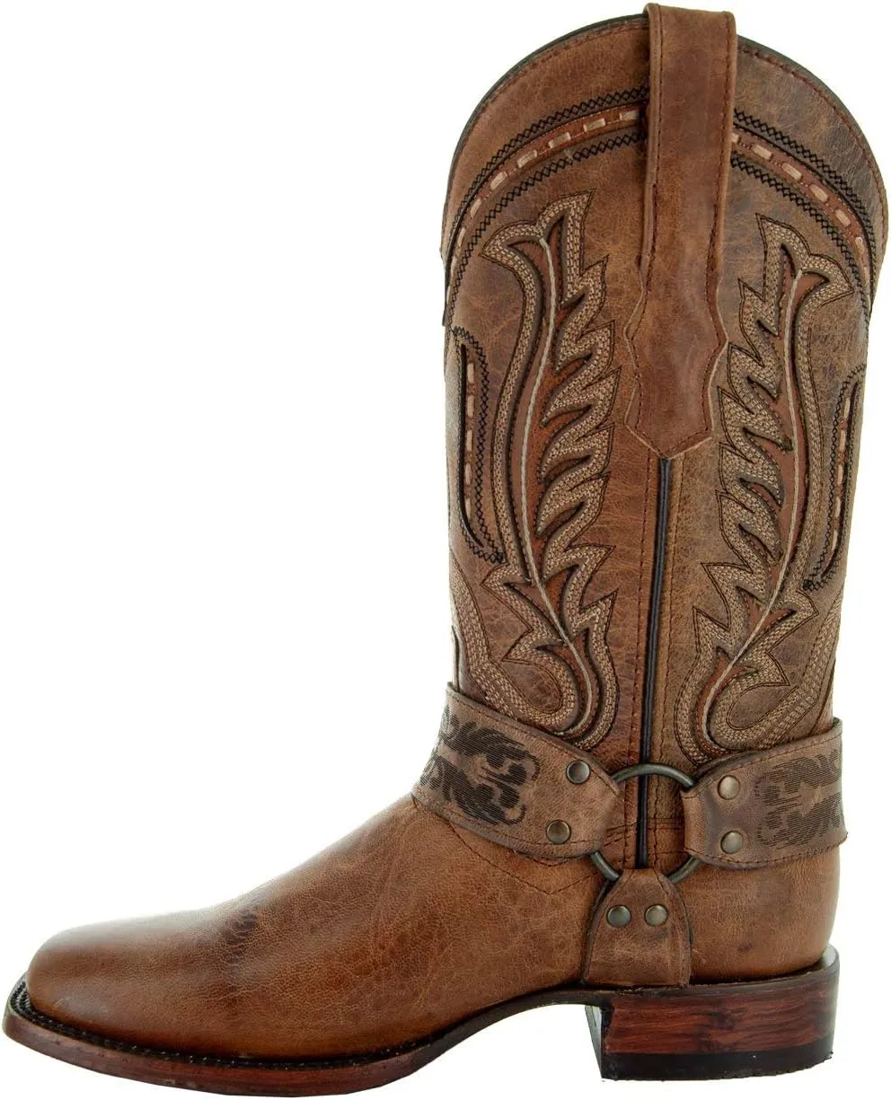 Soto Boots Women's Harness Cowgirl Boots, Genuine Leather Cowgirl Boots, Handcrafted Cowboy Boots For Women M50038