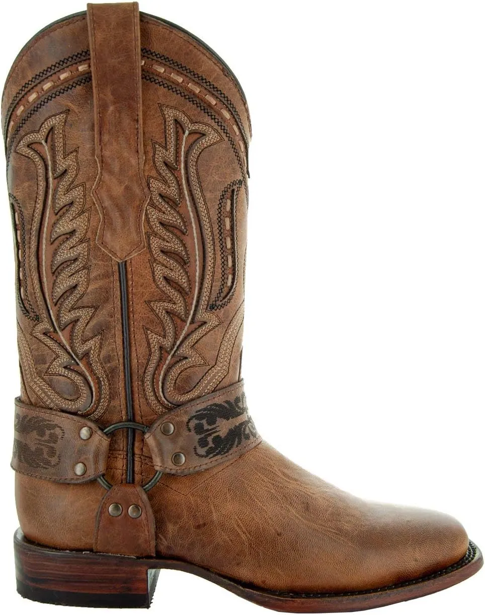 Soto Boots Women's Harness Cowgirl Boots, Genuine Leather Cowgirl Boots, Handcrafted Cowboy Boots For Women M50038